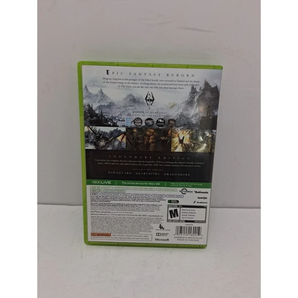 Xbox 360 The Elder Scrolls V Skyrim Legendary Edition Bethesda RPG Game Map